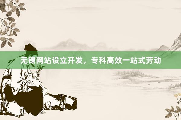 无锡网站设立开发，专科高效一站式劳动